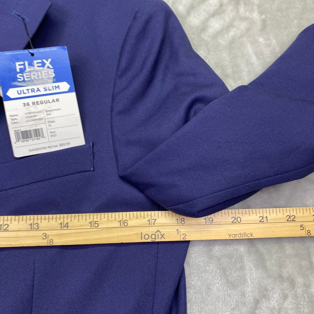 Haggar H26 Ultra Slim Flex Series Blazer Men 36R Blue Performance Suit‎ Jacket - Picture 4 of 15